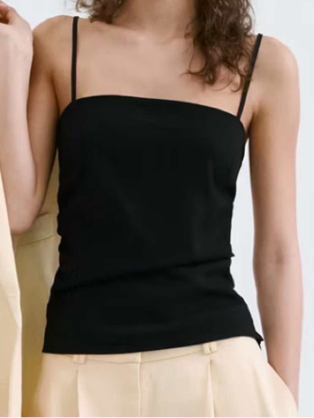 Mango Black Spaghetti Strap Camisole SQUARE-NECK STRAPPY TOP 9059
